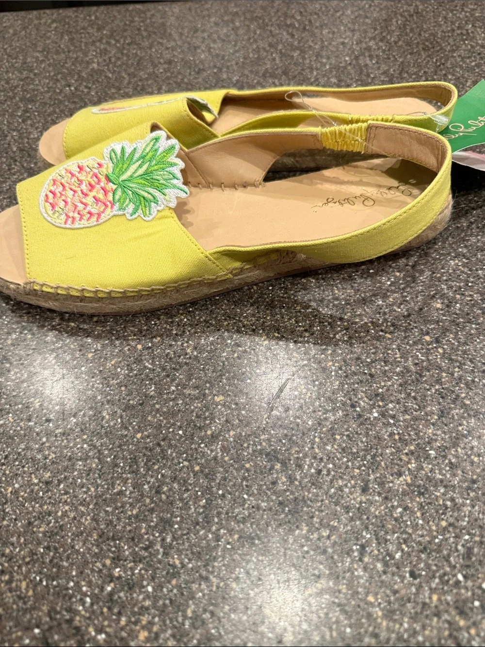 Lilly Pulitzer Yellow Pineapple Patch Slingback Espadrilles